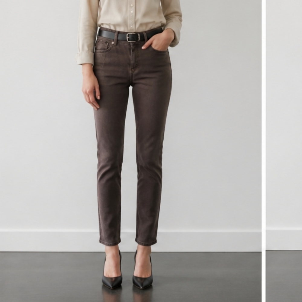 LOFT Slim Straight Jeans in Brown